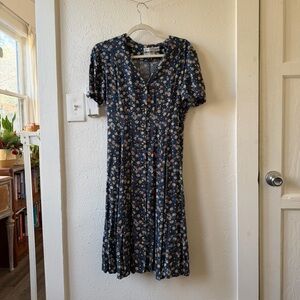 Caroline Wells Collection vintage blue floral dress Size 6